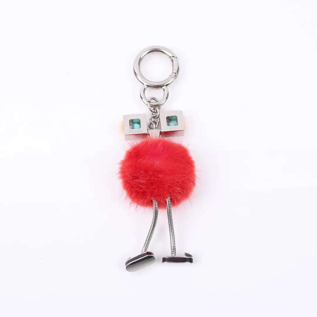 Fendi Witch Red Fur Metal Bag Charm