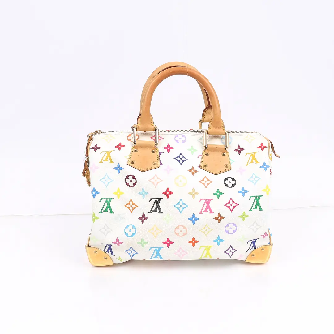 Louis Vuitton Speedy 30 White Monogram Multicolor Handbag