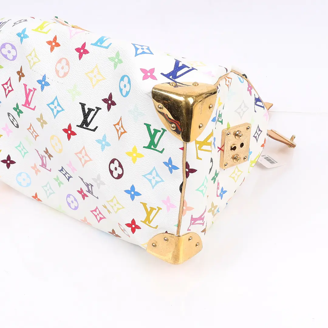 Louis Vuitton Speedy 30 White Monogram Multicolor Handbag