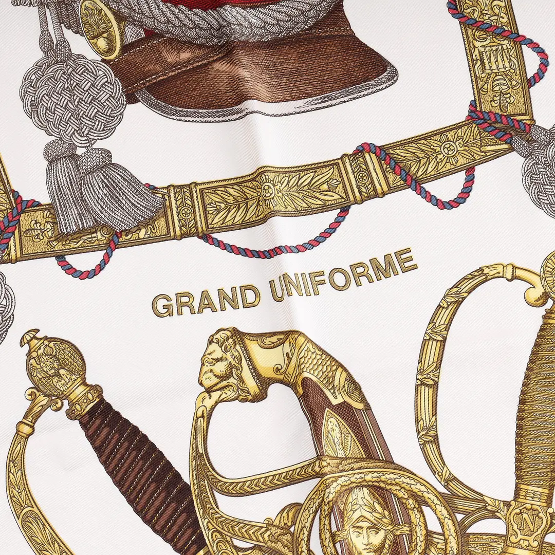 Hermes Grand Uniforme Pink Silk Scarf