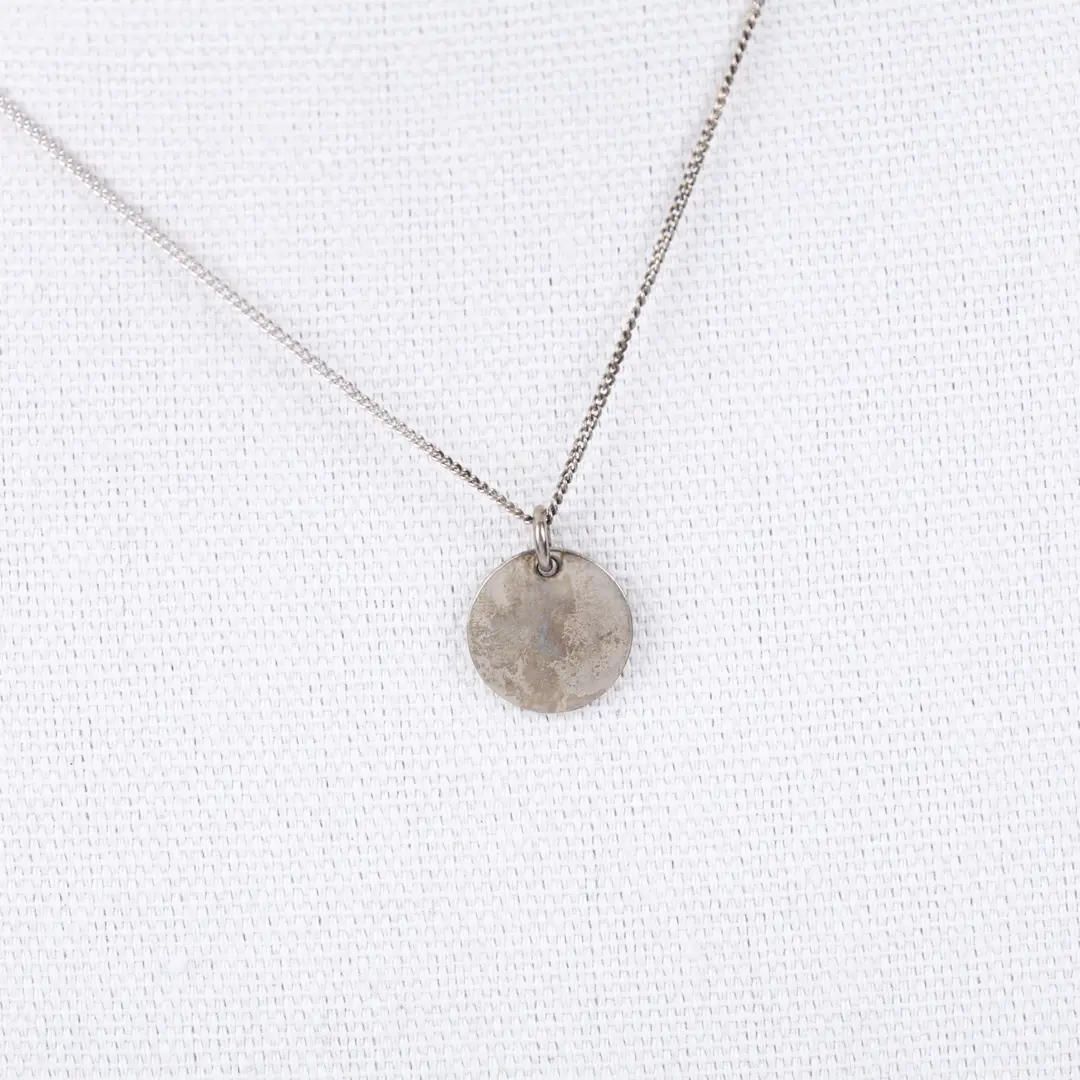 Dior Logo Plate Silver Metal Necklace