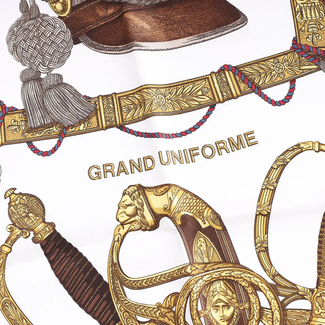 Hermes Grand Uniforme Pink Silk Scarf