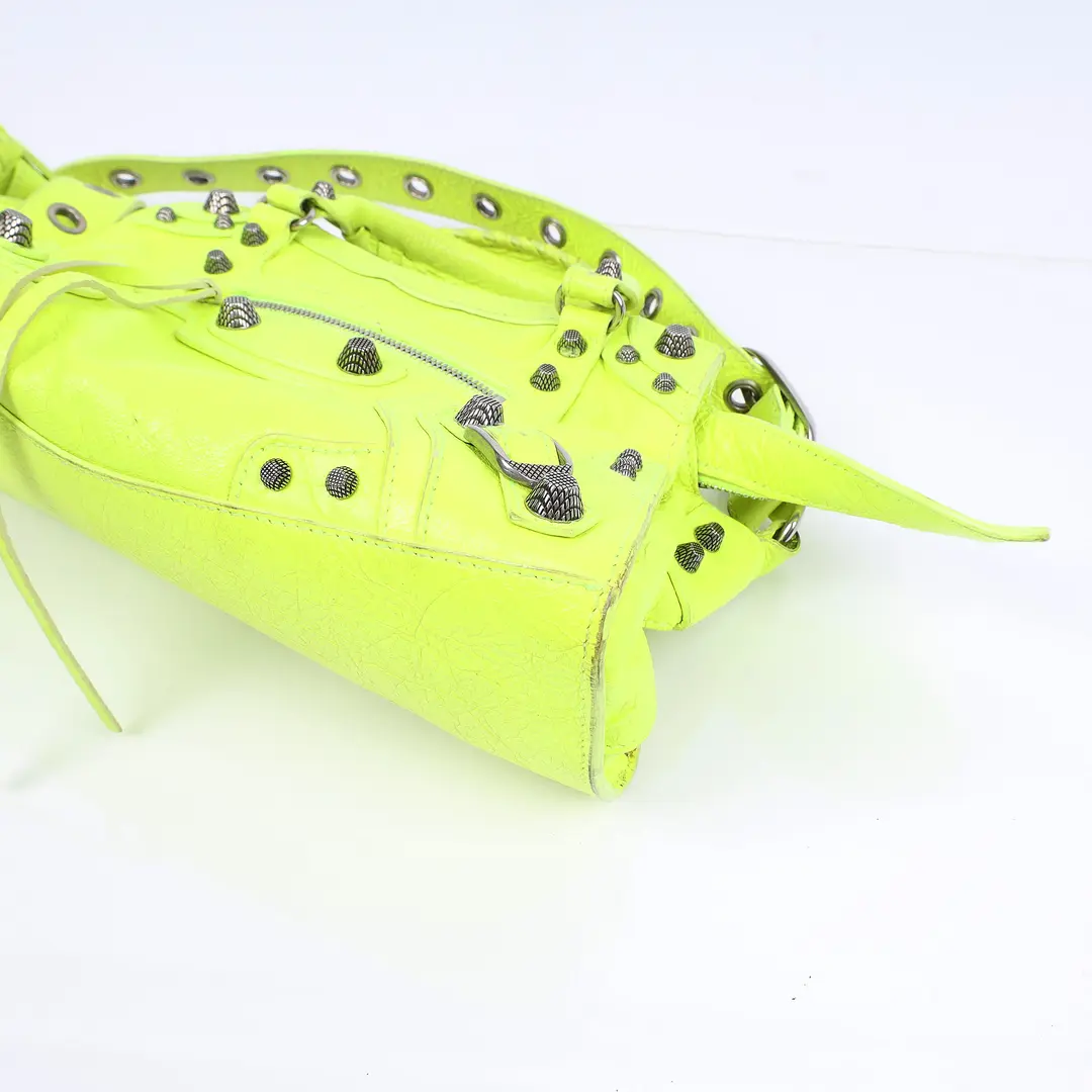 Balenciaga Neo Cagole XS Yellow Arena Leather Shoulder Bag