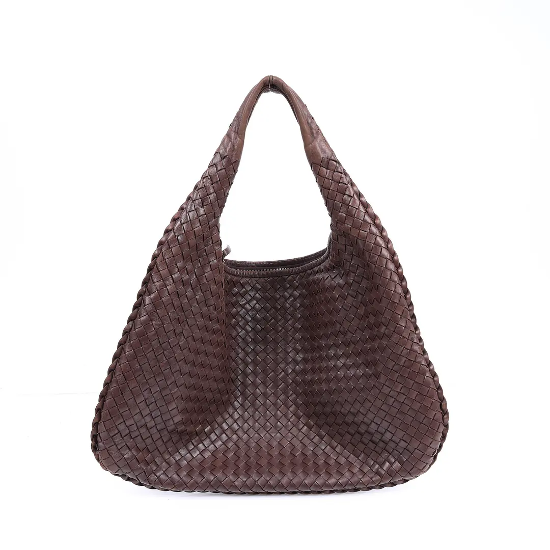 Bottega Veneta Veneta Brown Intrecciato Leather Hobo Bag