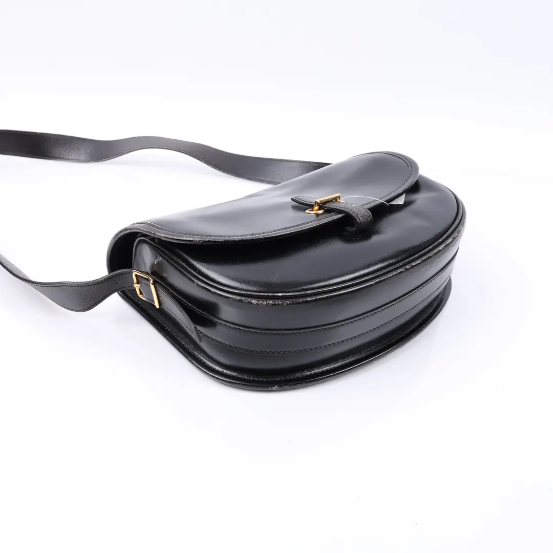 Celine Vintage Box Black Box Calfskin Shoulder Bag