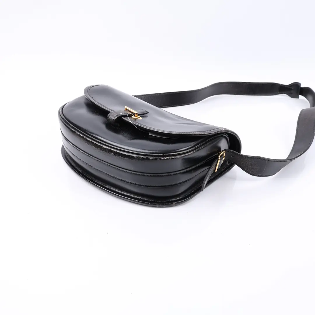 Celine Vintage Box Black Box Calfskin Shoulder Bag