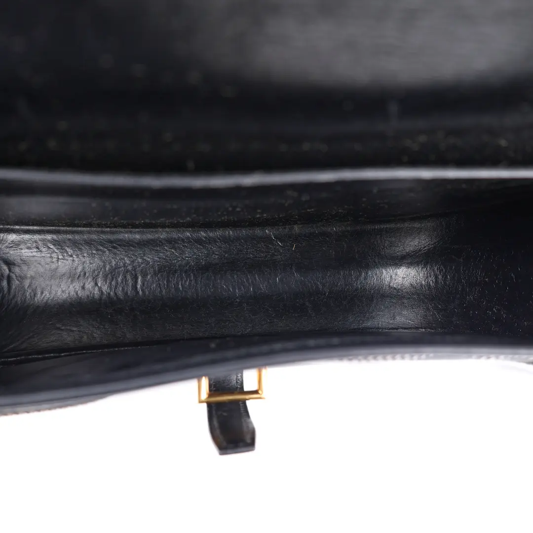 Celine Vintage Box Black Box Calfskin Shoulder Bag