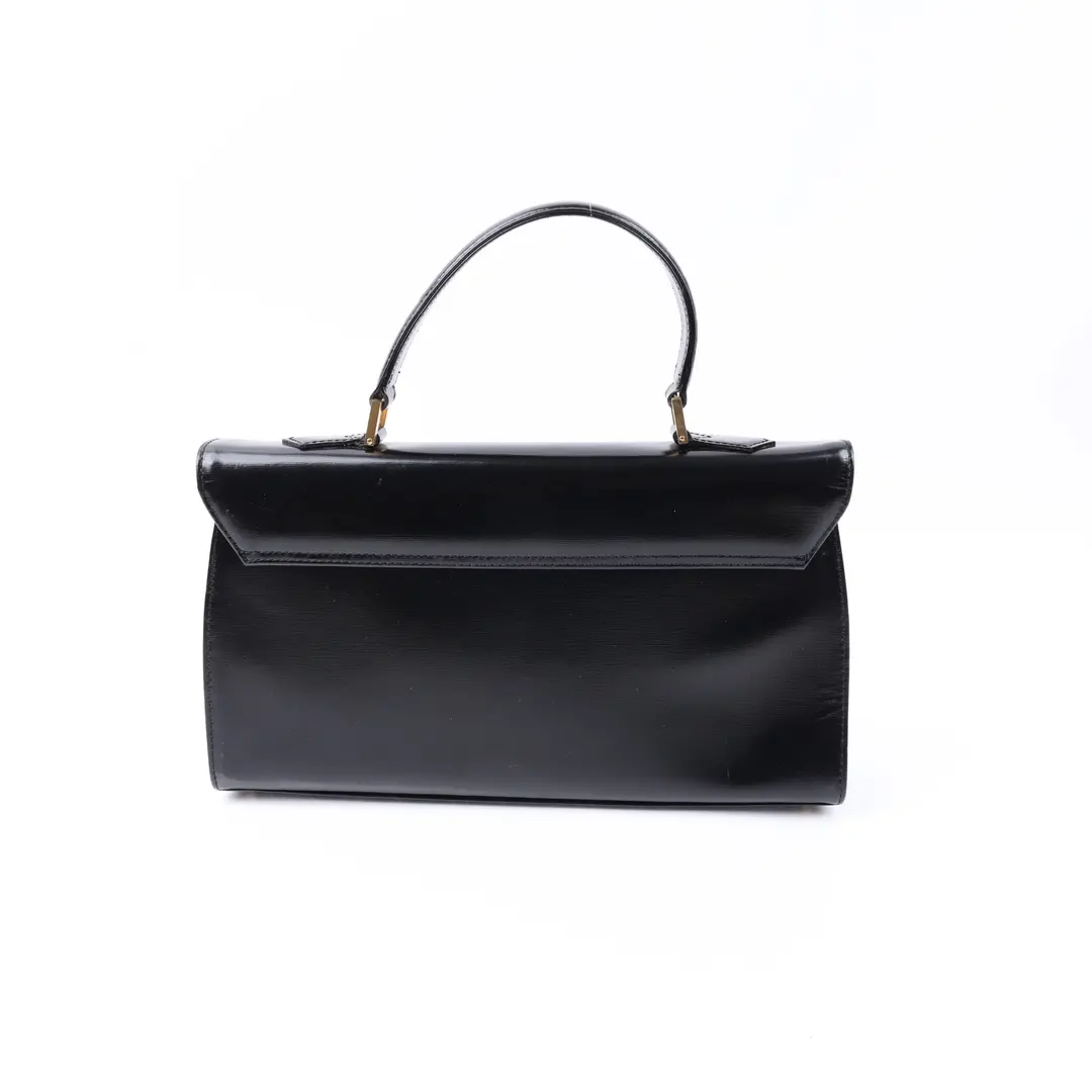 Yves Saint Laurent Vintage Black Leather Top Handle Bag