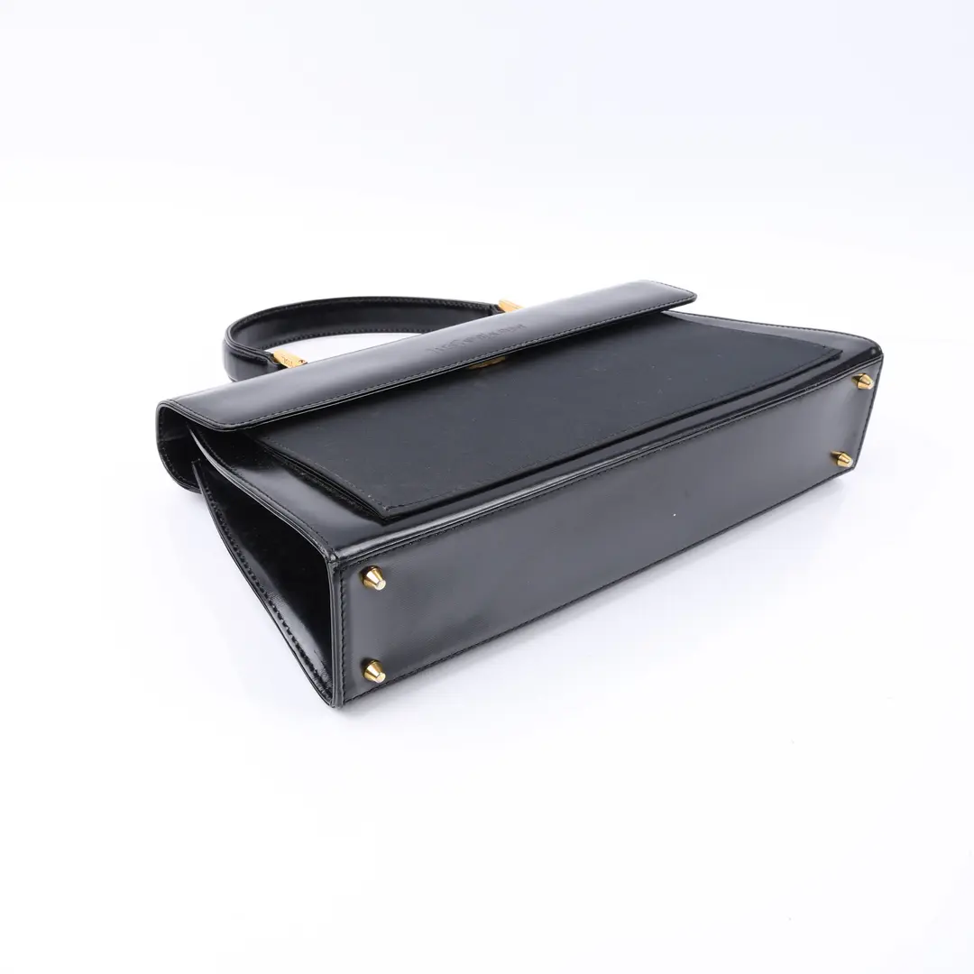 Yves Saint Laurent Vintage Black Leather Top Handle Bag