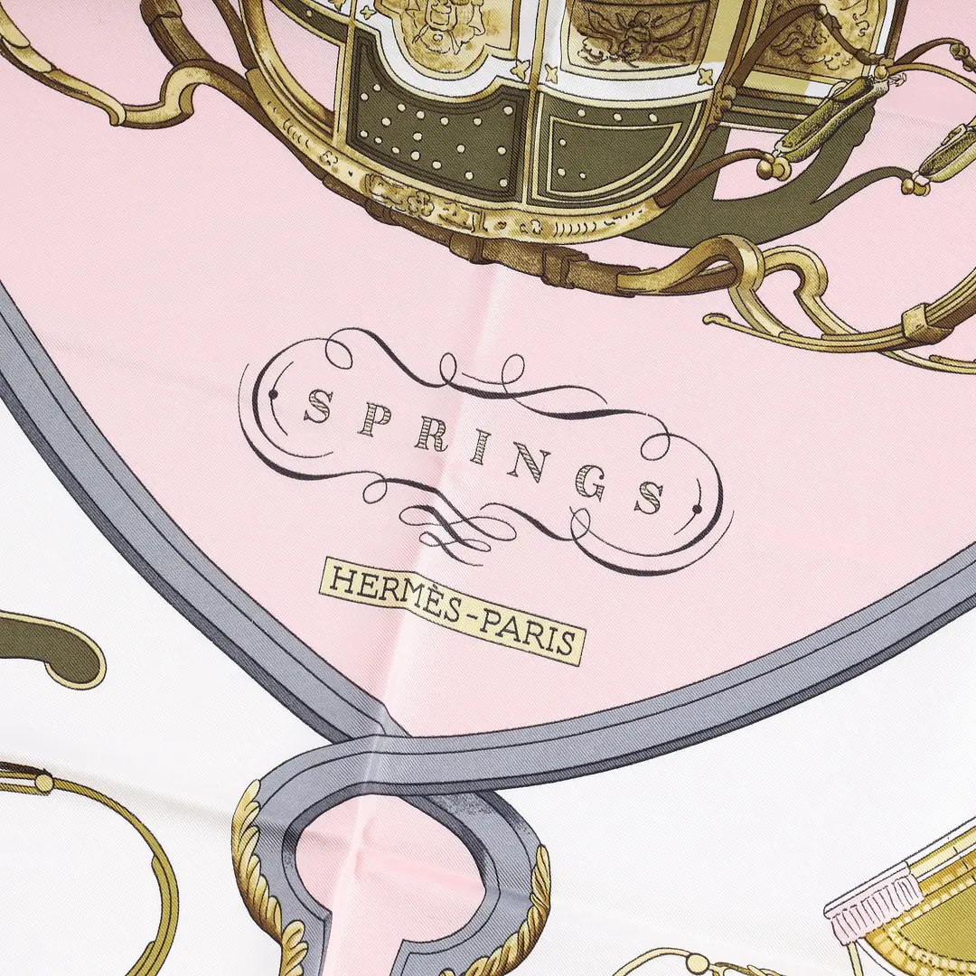 Hermes Springs Pink Silk Scarf