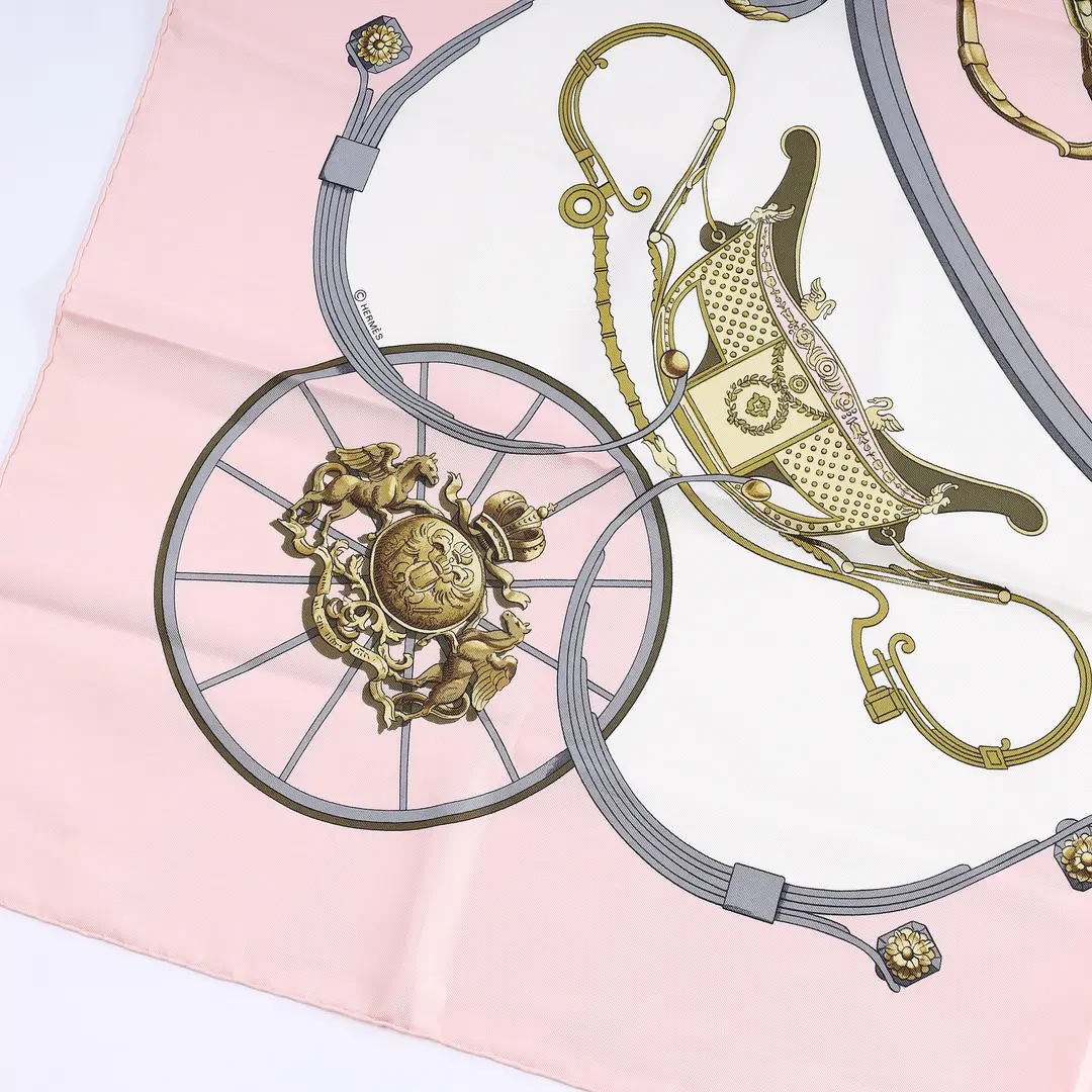 Hermes Springs Pink Silk Scarf