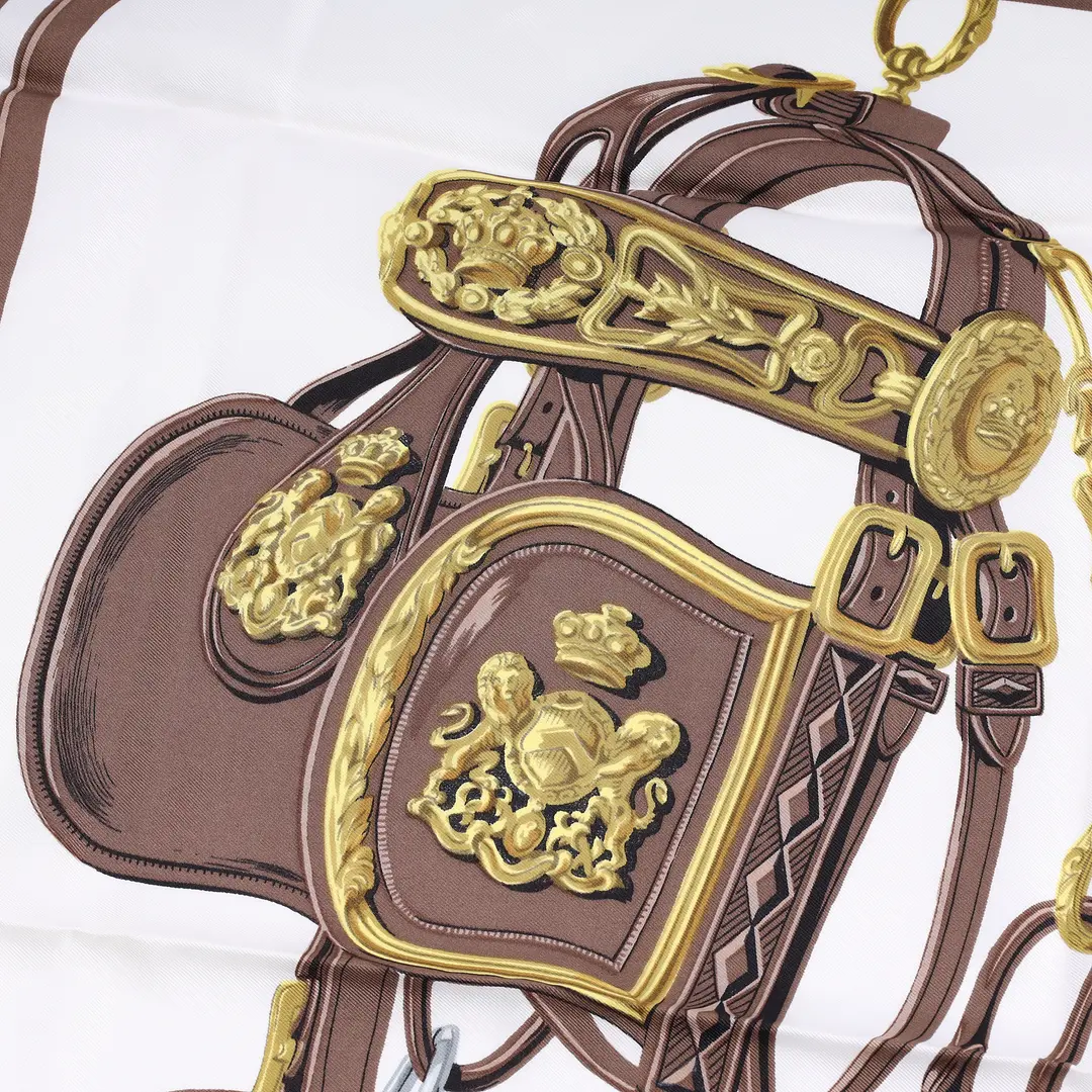 Hermes Brides de Gala Brown Silk Scarf