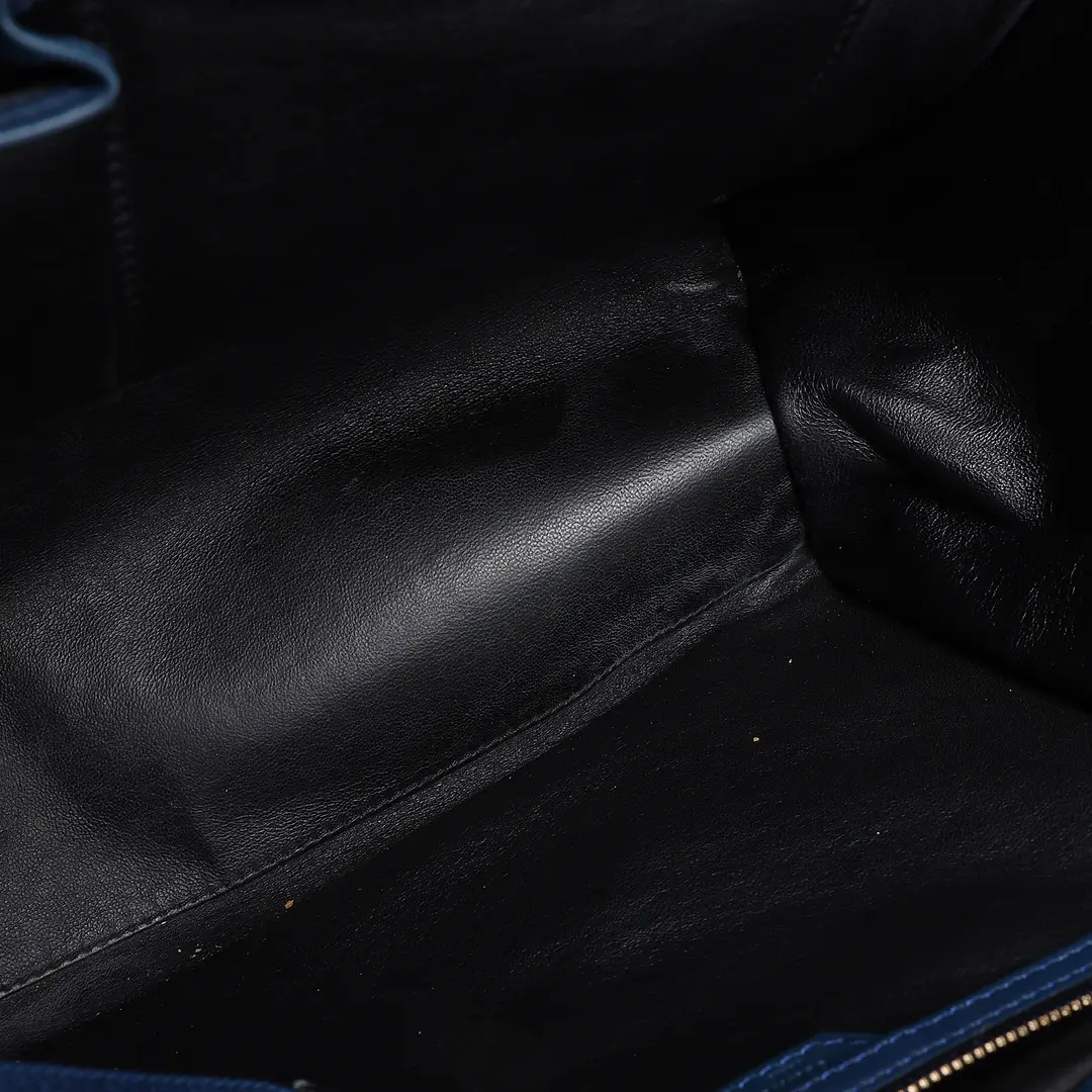 Celine Mini Luggage Blue Leather Tote Bag