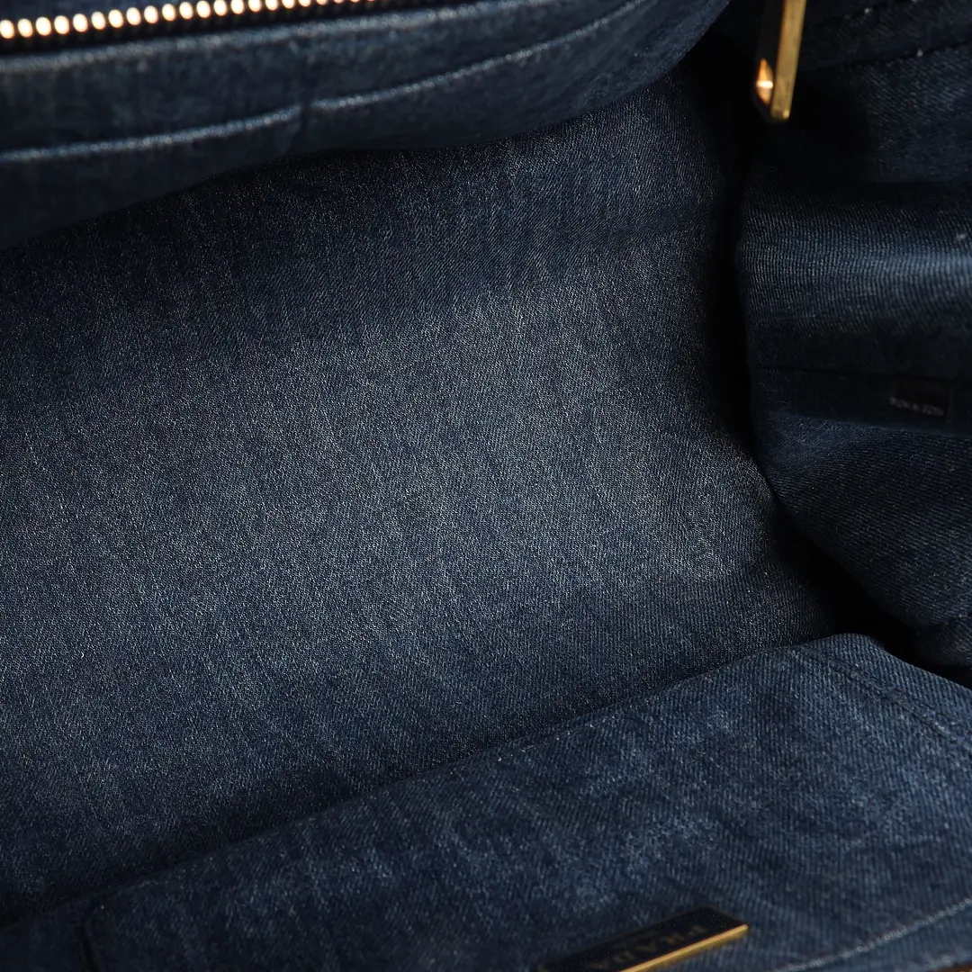Prada Canapa Blue Denim Tote Bag