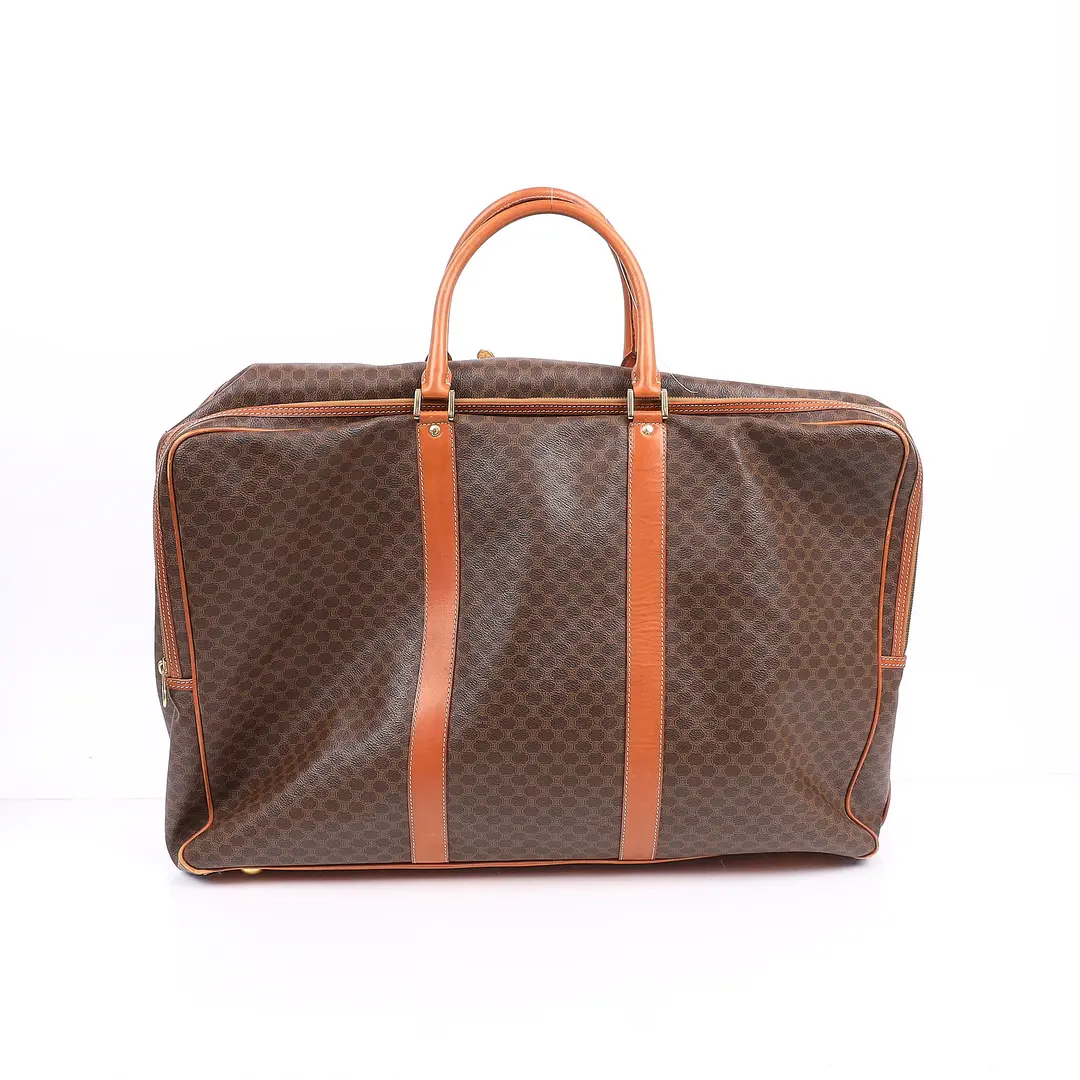 Celine Macadam Brown Canvas Travel Bag