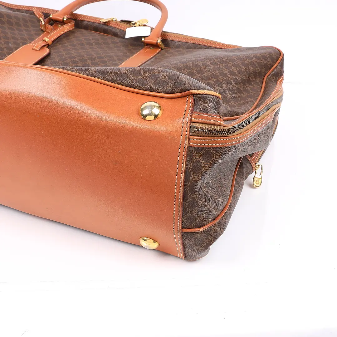 Celine Macadam Brown Canvas Travel Bag