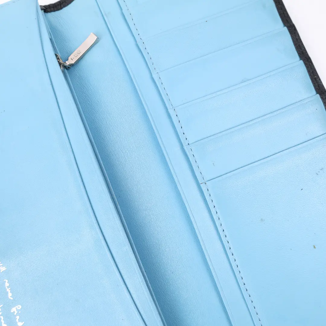 Paul Smith Stripe Detail Black Leather Long Wallet