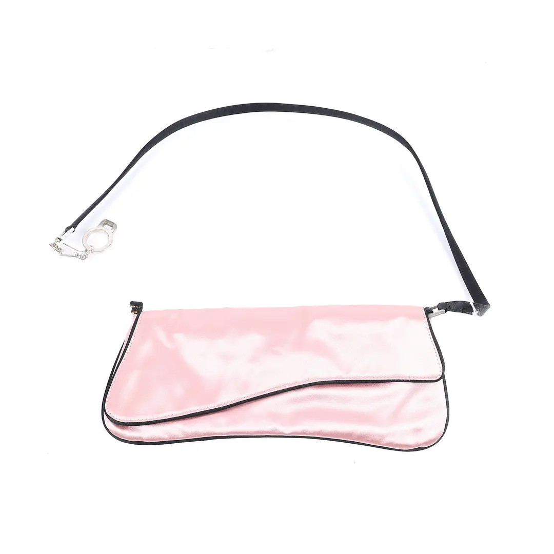 Prada Satin Pochette Pink Satin Shoulder Bag