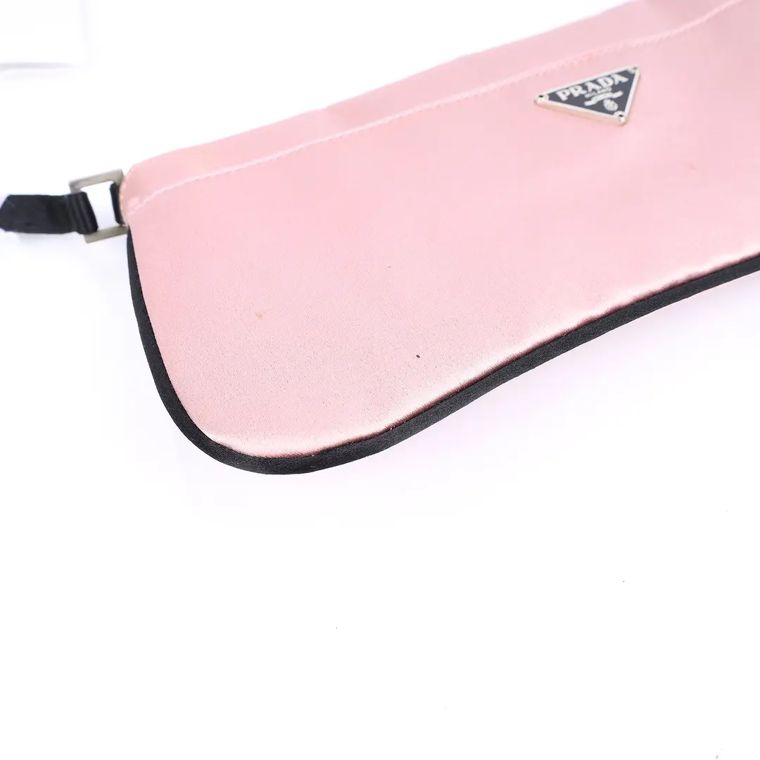 Prada Satin Pochette Pink Satin Shoulder Bag