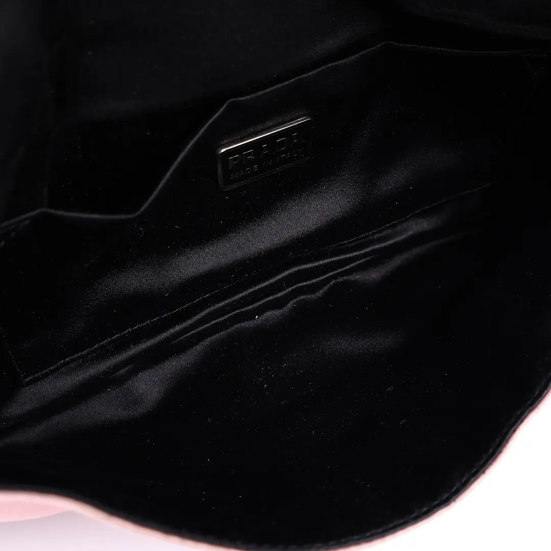 Prada Satin Pochette Pink Satin Shoulder Bag