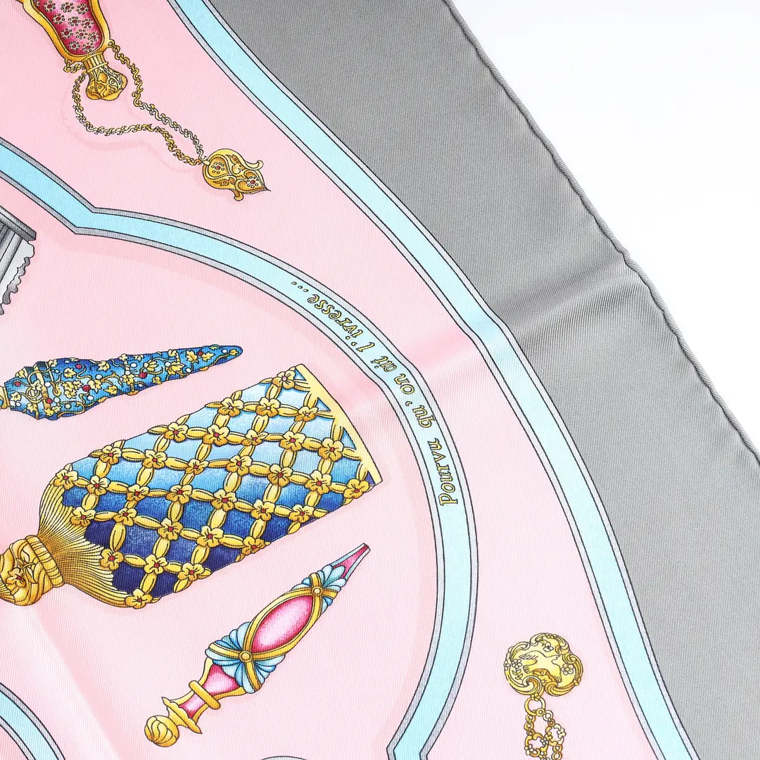 Hermes Pourvu qu on ait l ivresse Pink Silk Scarf