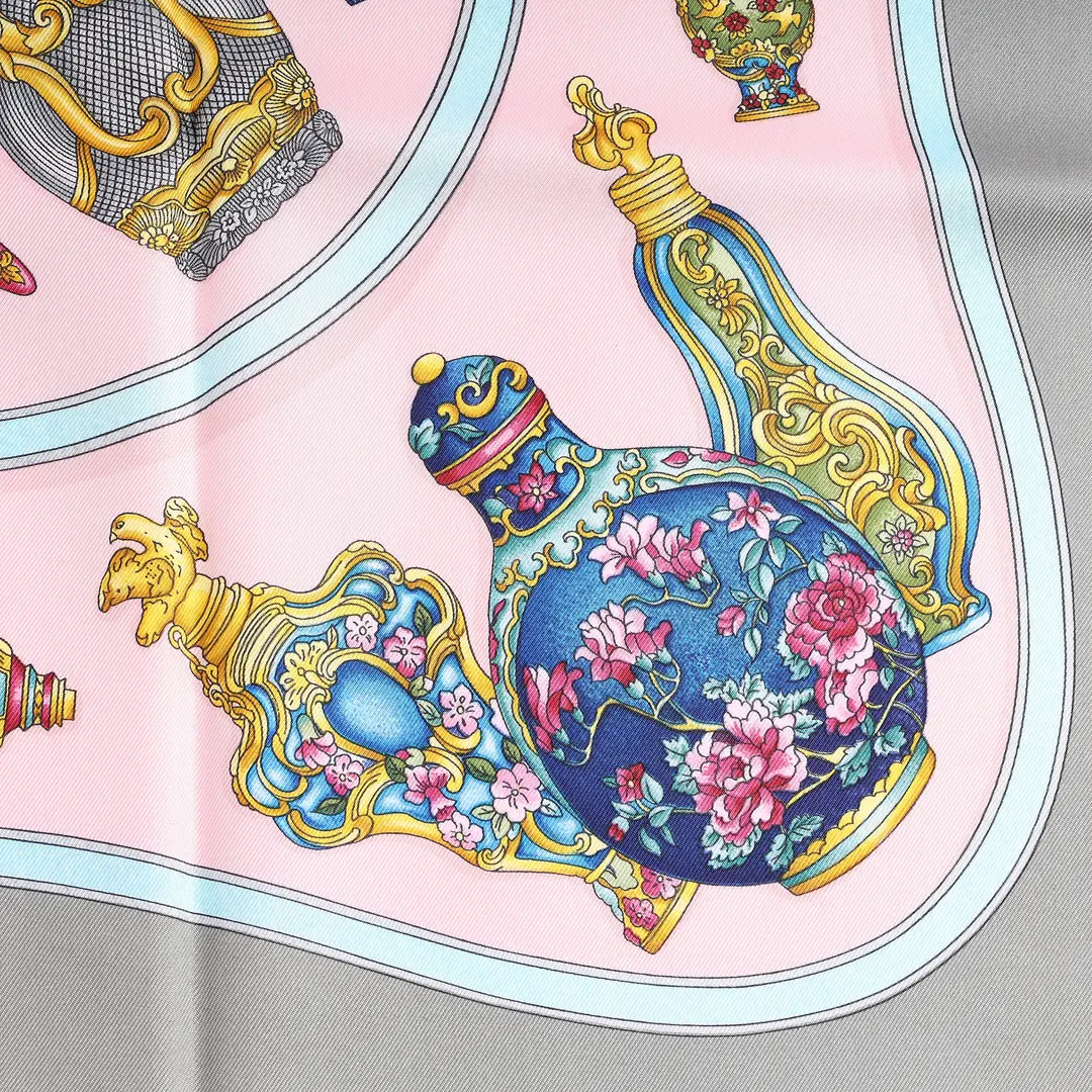 Hermes Pourvu qu on ait l ivresse Pink Silk Scarf