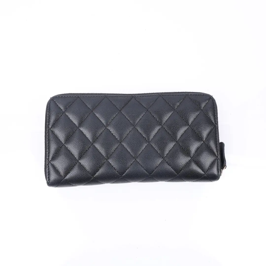 Chanel Classic Zipped Black Caviar Wallet