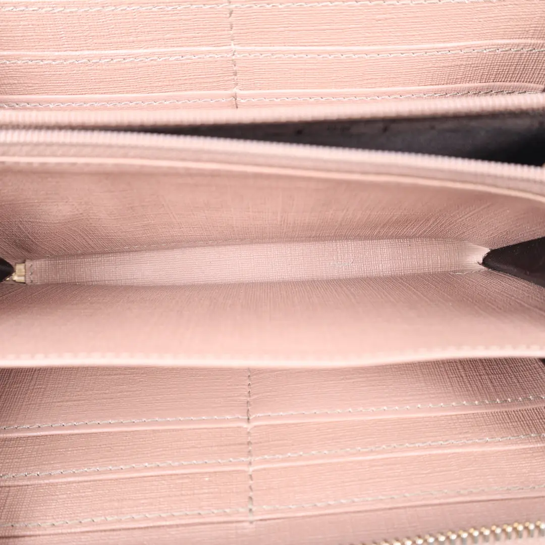 Gucci GG Canvas Zip Around Pink Canvas Wallet