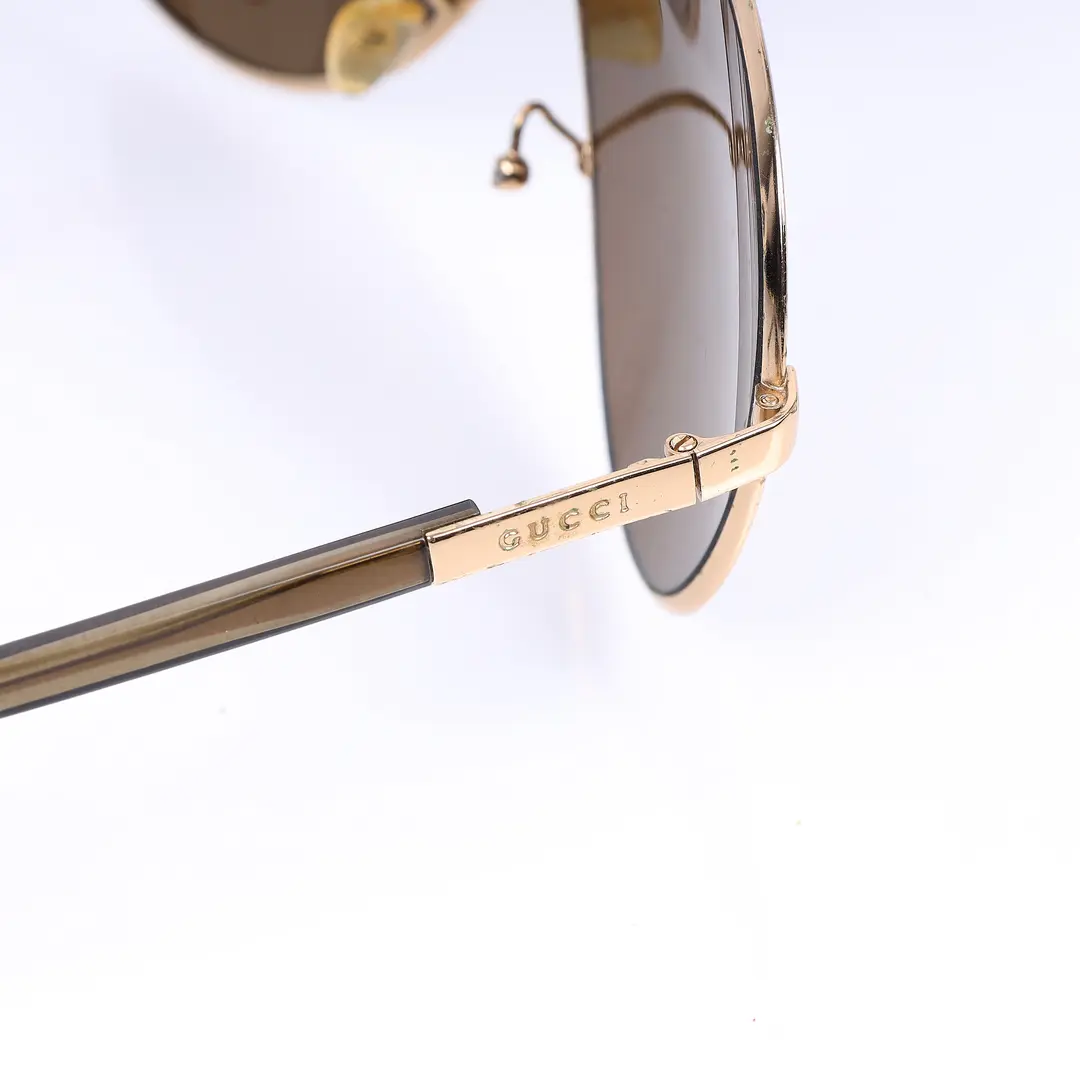 Gucci GG 1650/S Shield Brown Metal 130 Sunglasses
