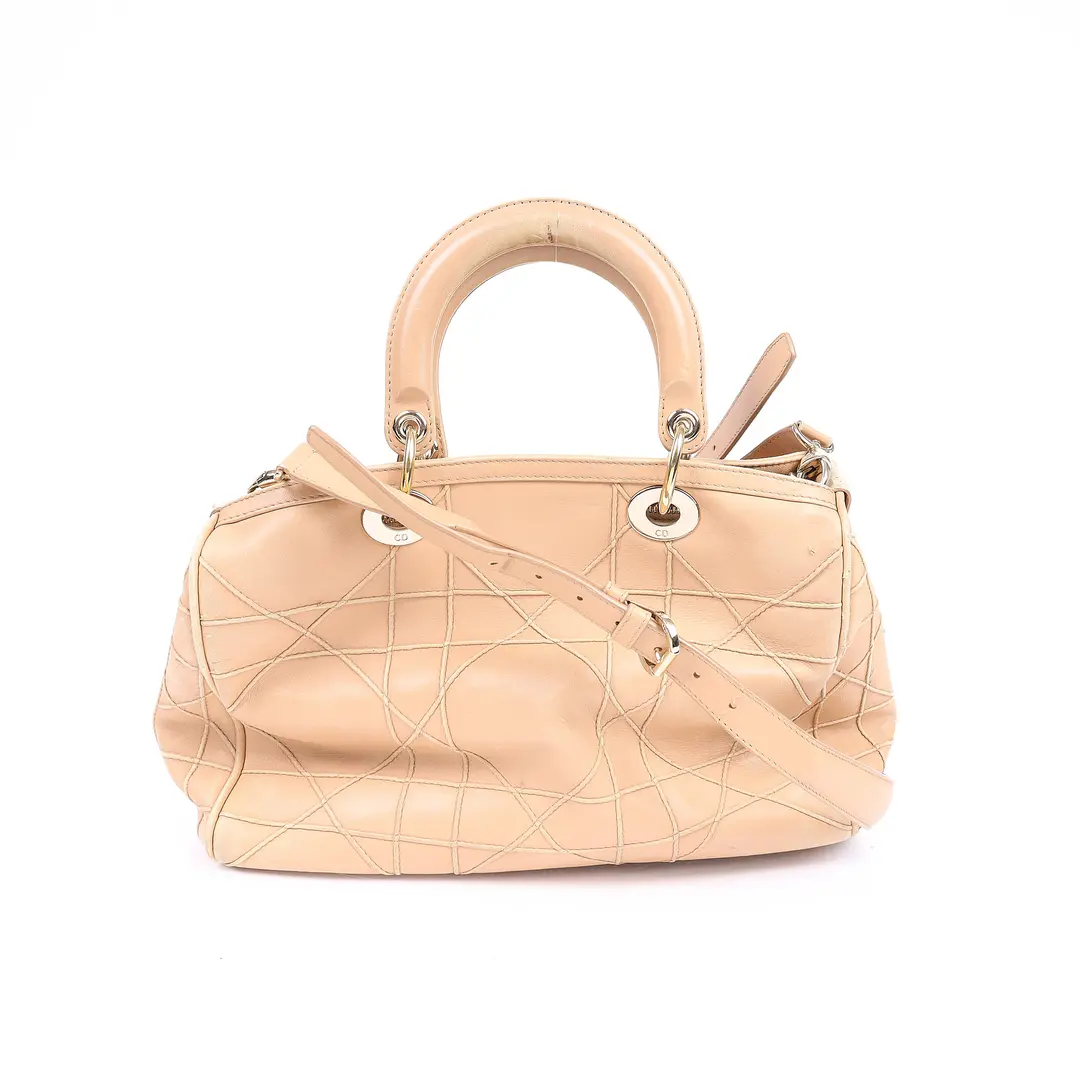 Dior Granville Beige Lambskin Leather Handbag