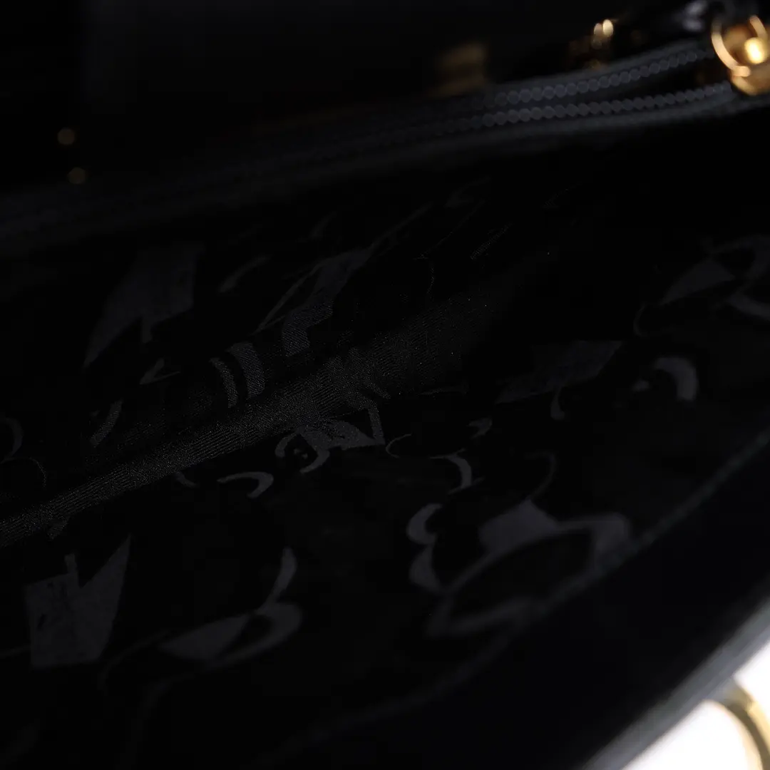 Salvatore Ferragamo Gancini Black Leather Shoulder Bag