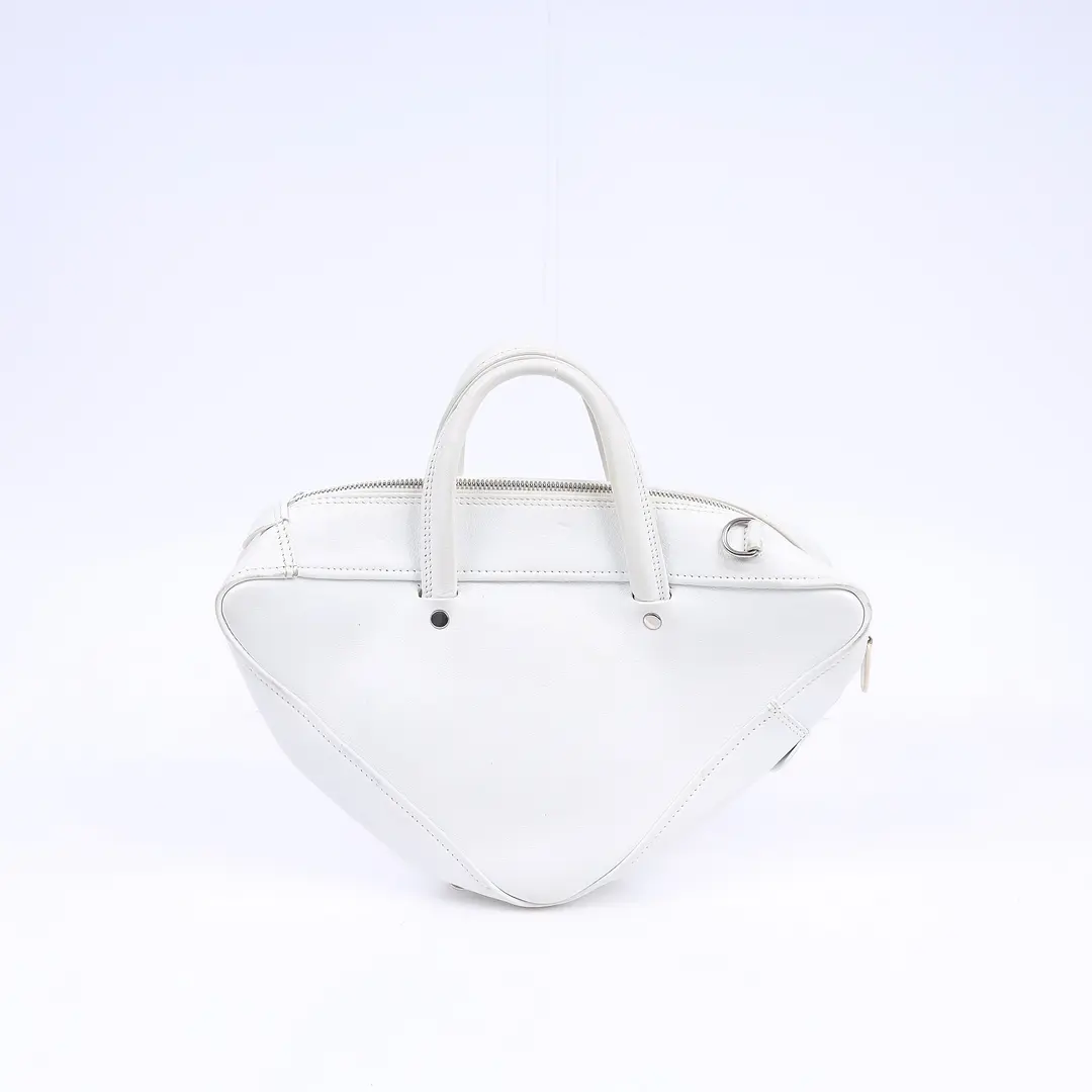 Balenciaga Triangle Duffle White Leather XS Handbag