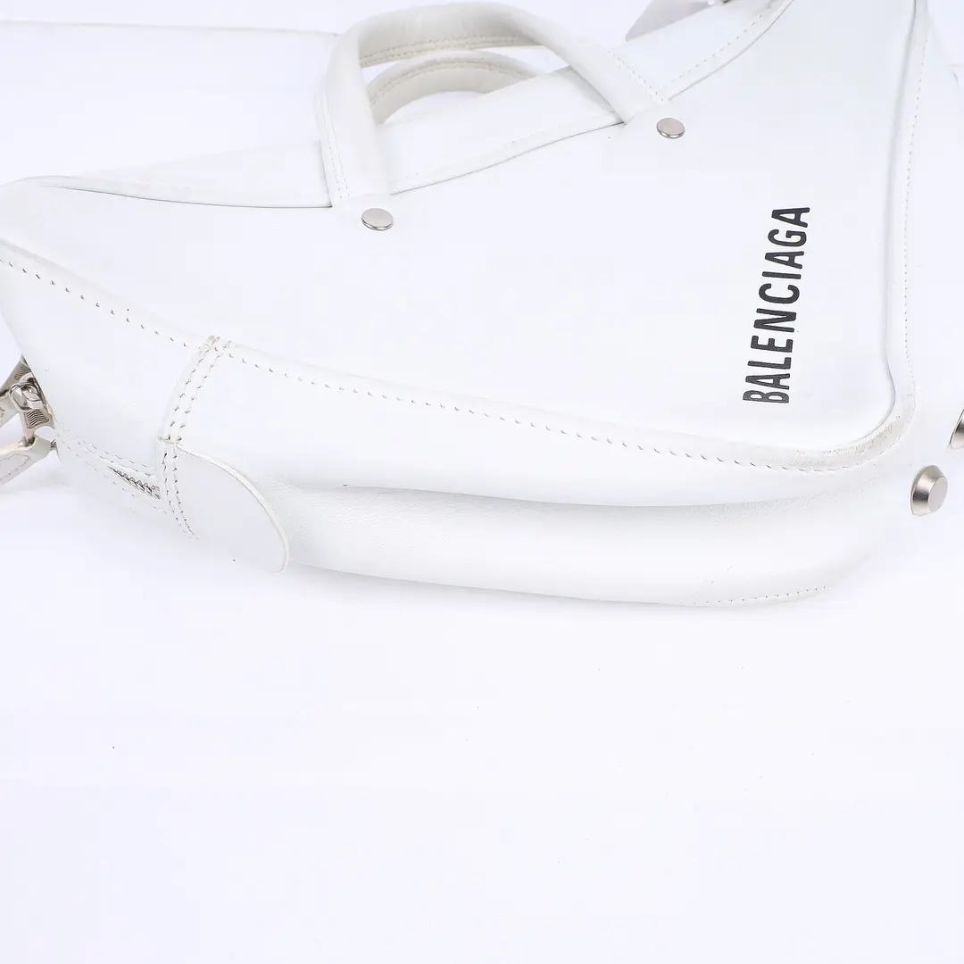 Balenciaga Triangle Duffle White Leather XS Handbag