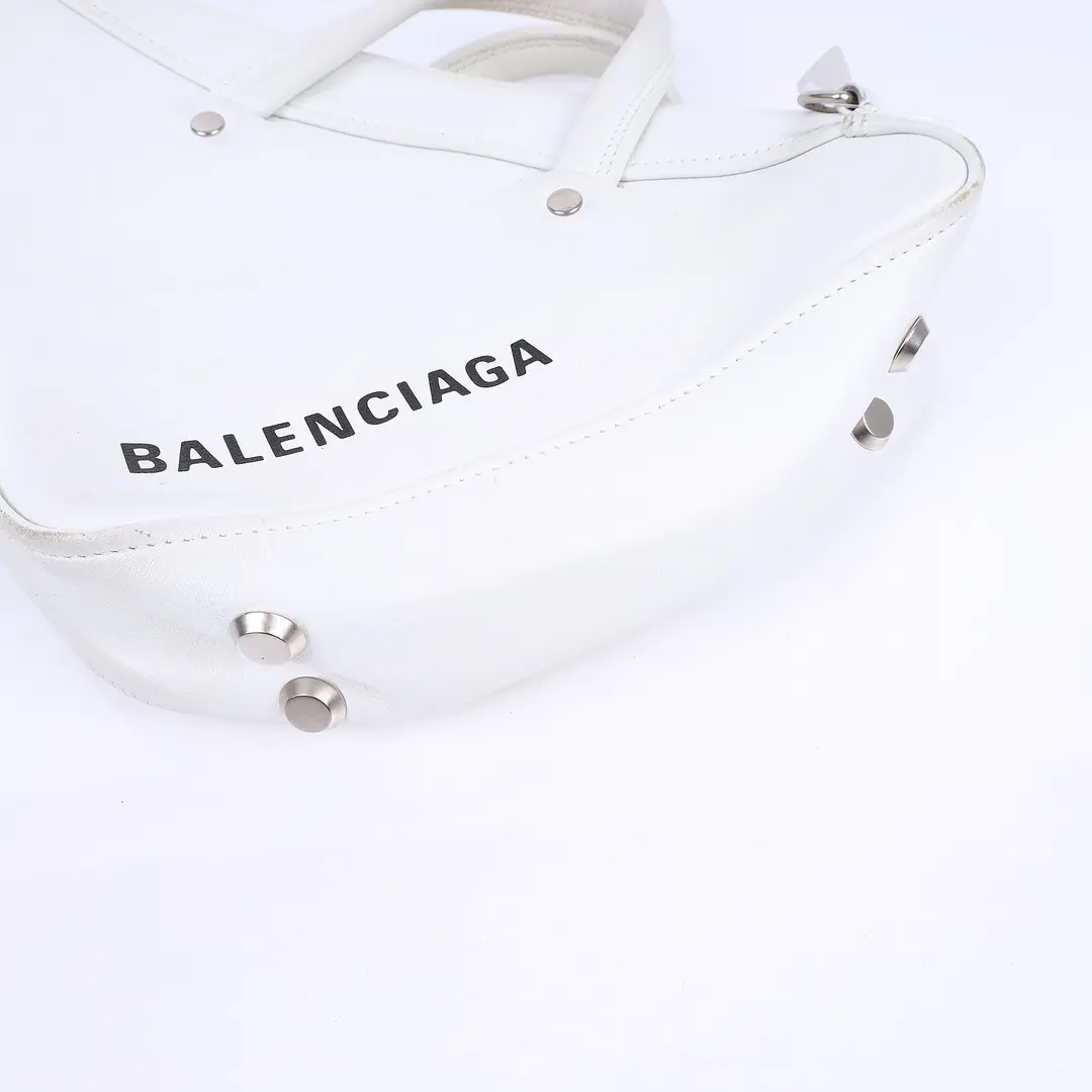 Balenciaga Triangle Duffle White Leather XS Handbag