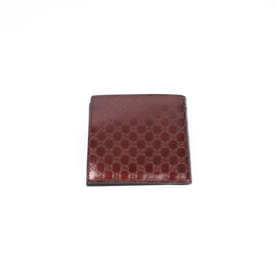 Gucci Microguccissima Burgundy Leather Wallet
