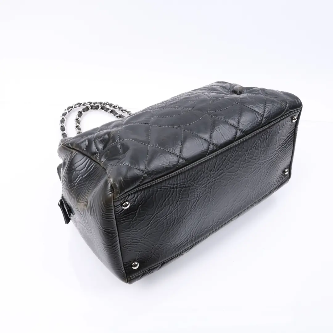 Chanel In the Business Black Glazed Calfskin Tote Bag