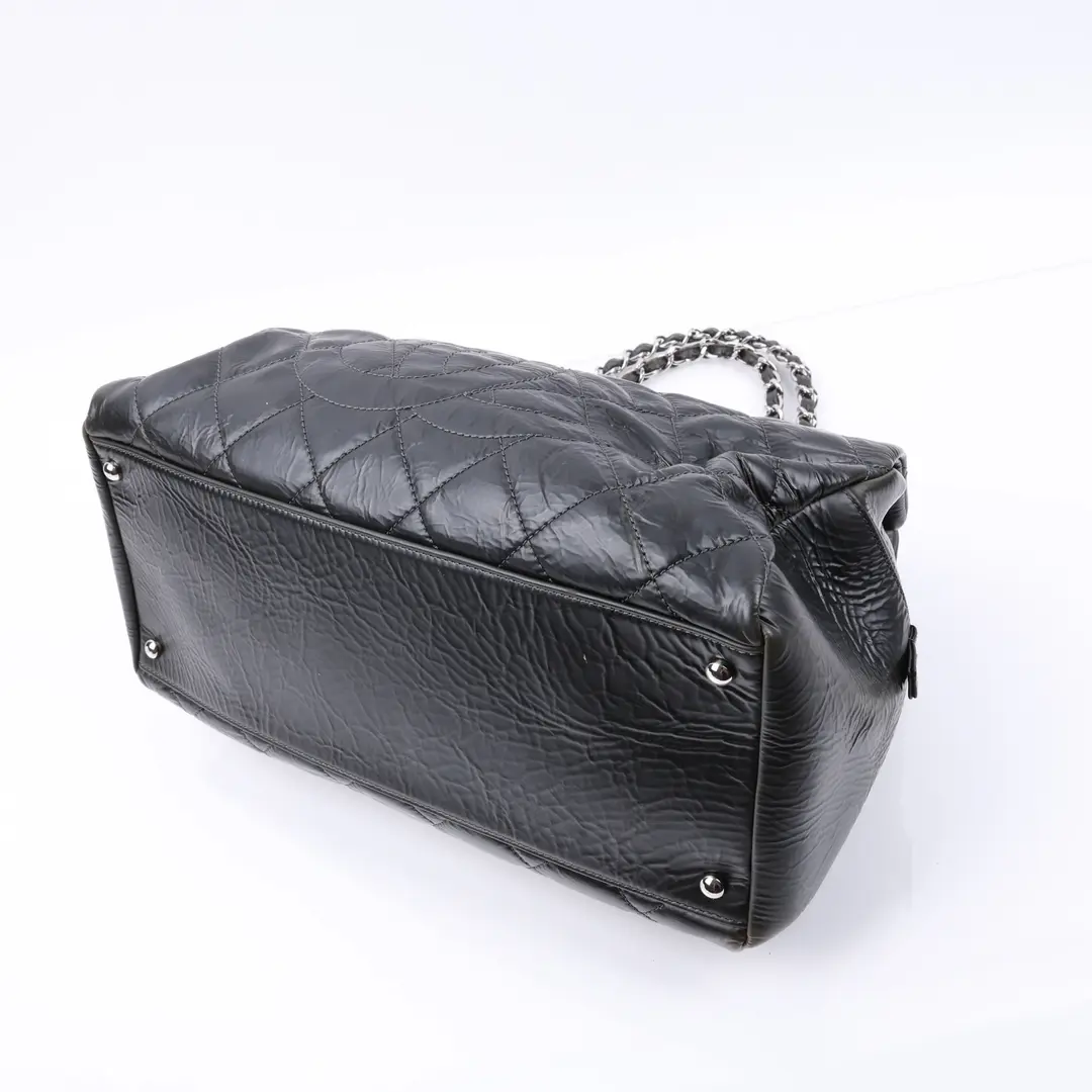 Chanel In the Business Black Glazed Calfskin Tote Bag