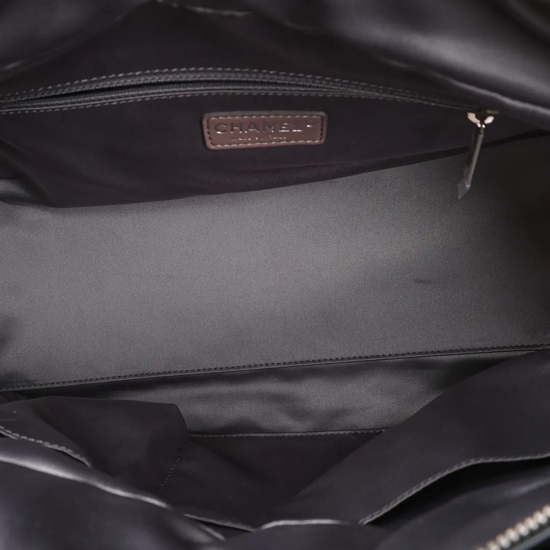 Chanel In the Business Black Glazed Calfskin Tote Bag