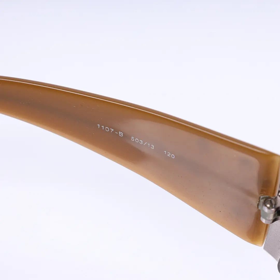 Salvatore Ferragamo 1107-B Brown Crystal Rimless Sunglasses