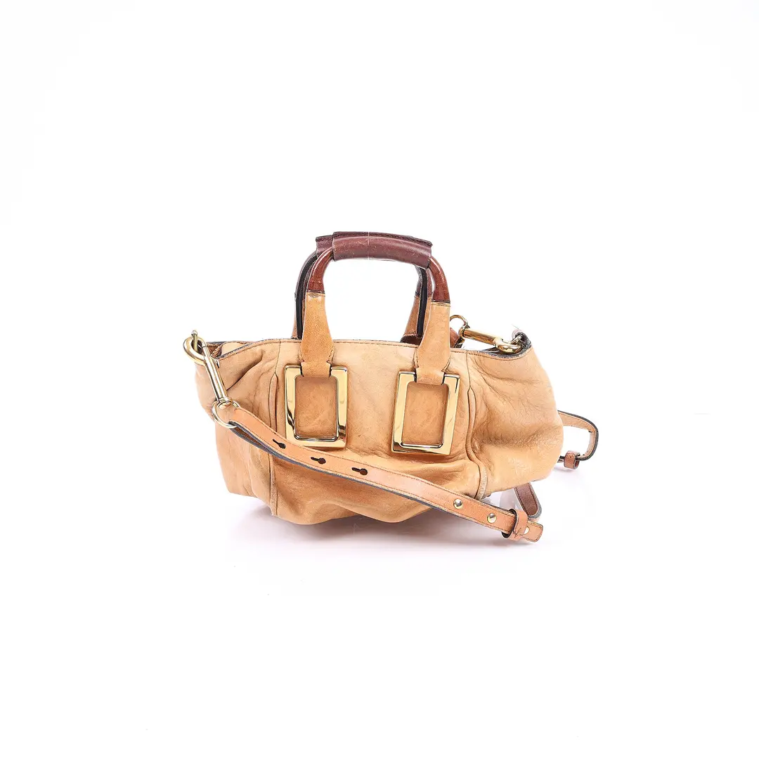 Chloe Ethel Beige Leather Shoulder Bag