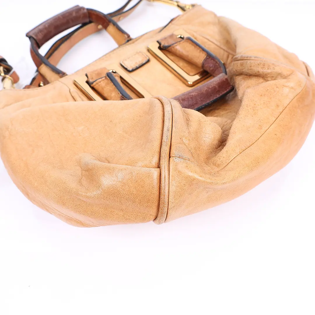 Chloe Ethel Beige Leather Shoulder Bag