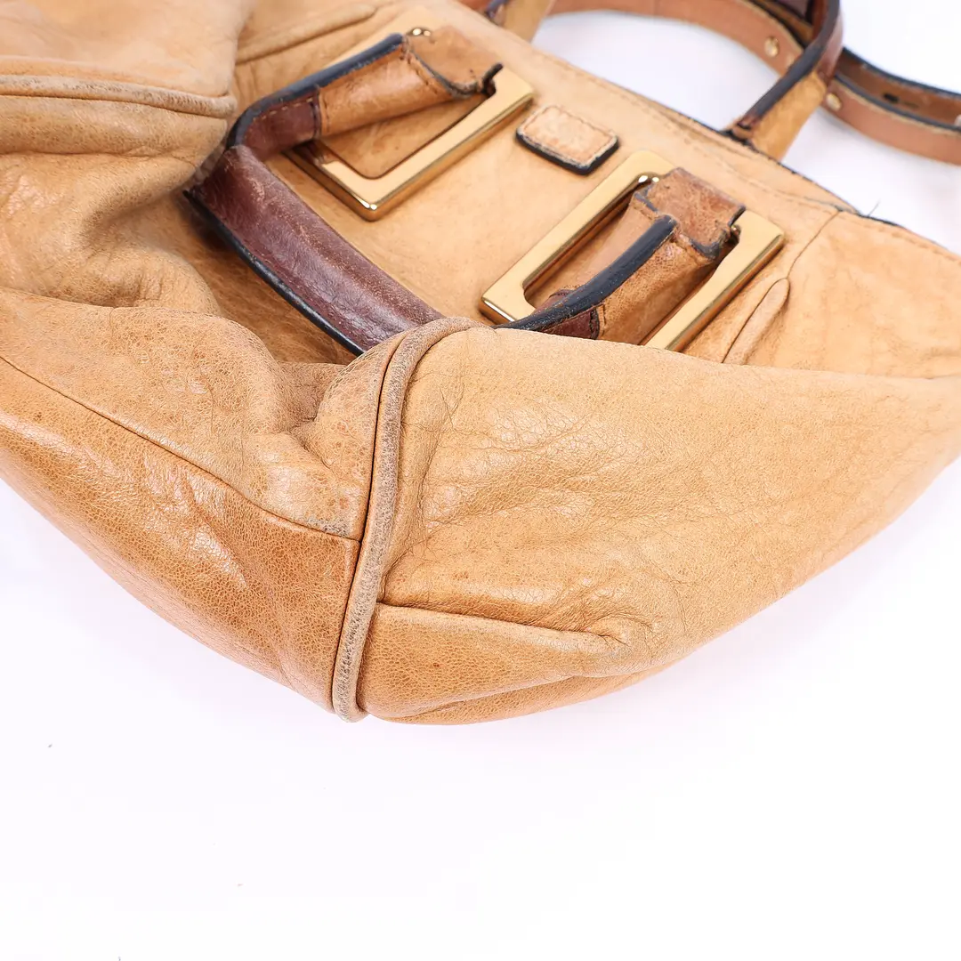 Chloe Ethel Beige Leather Shoulder Bag