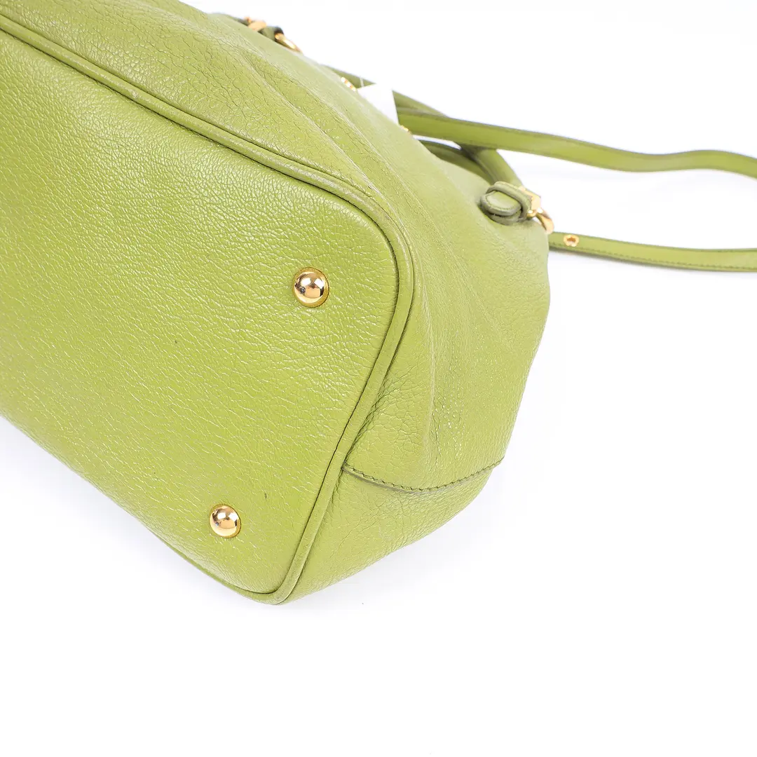 Miu Miu Vitello Phenix Green Leather Shoulder Bag