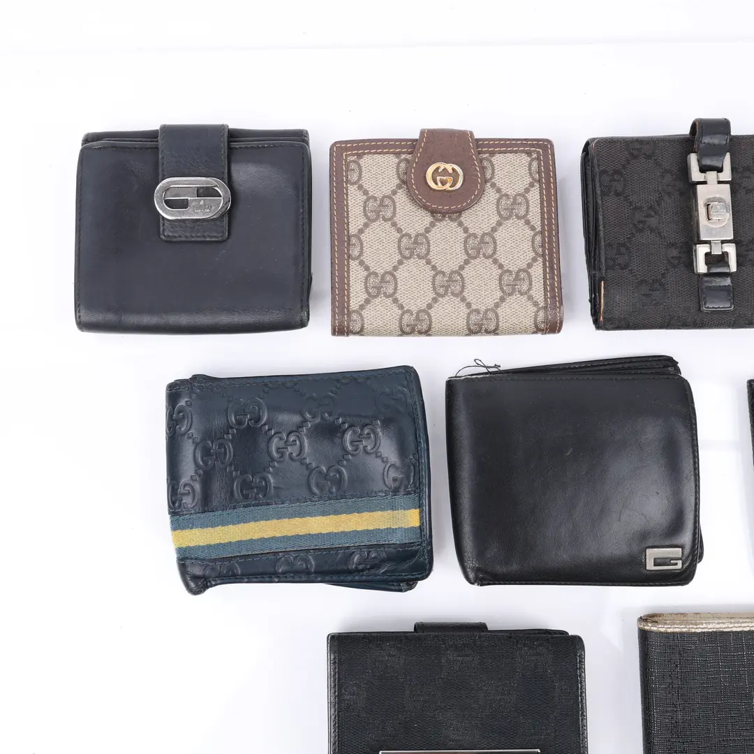 Gucci Vintage GG Canvas and Leather Wallets Set of 10
