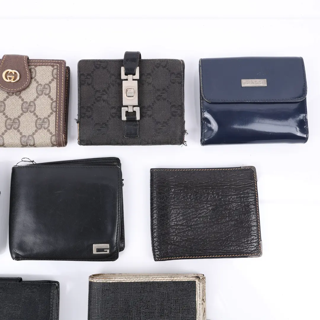 Gucci Vintage GG Canvas and Leather Wallets Set of 10