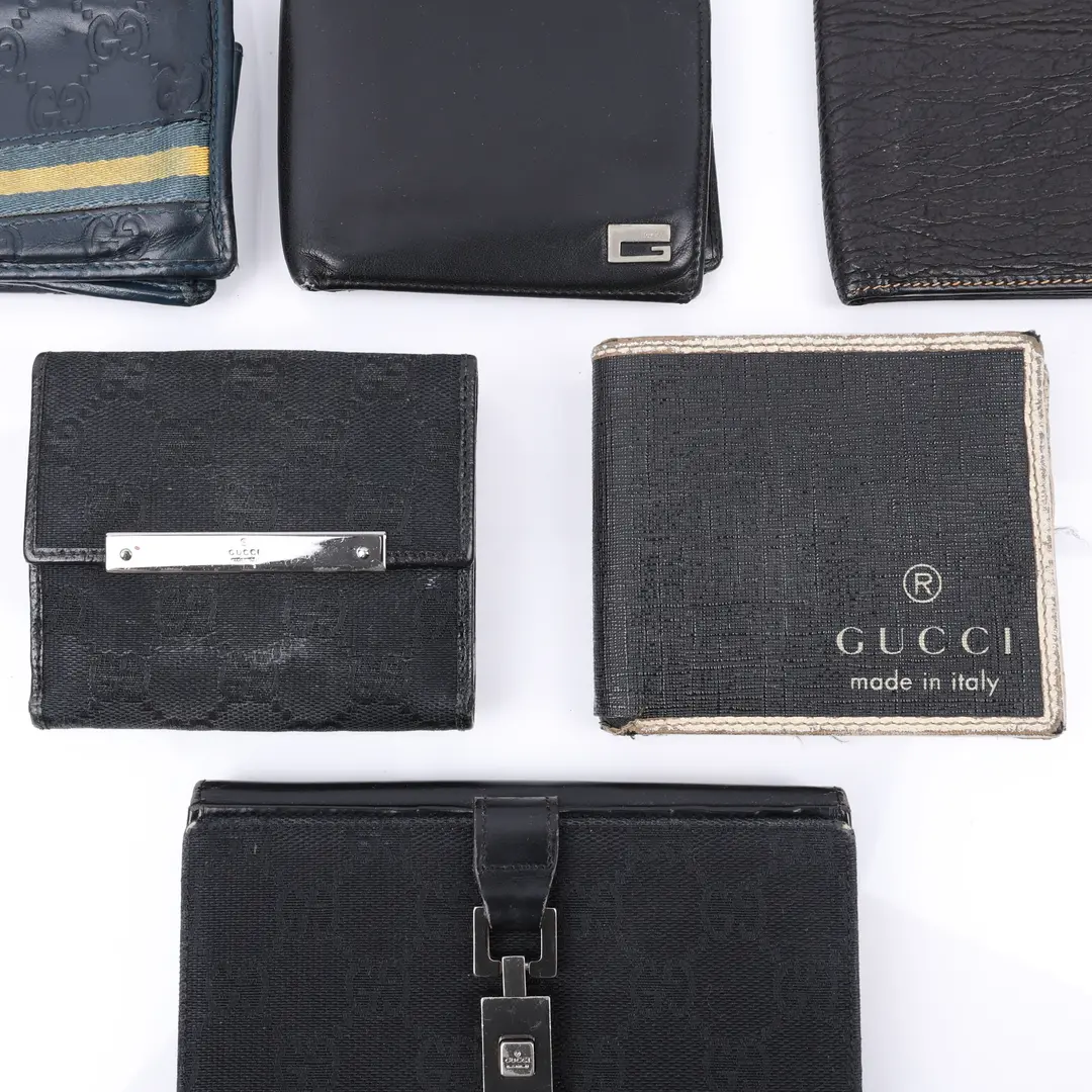 Gucci Vintage GG Canvas and Leather Wallets Set of 10