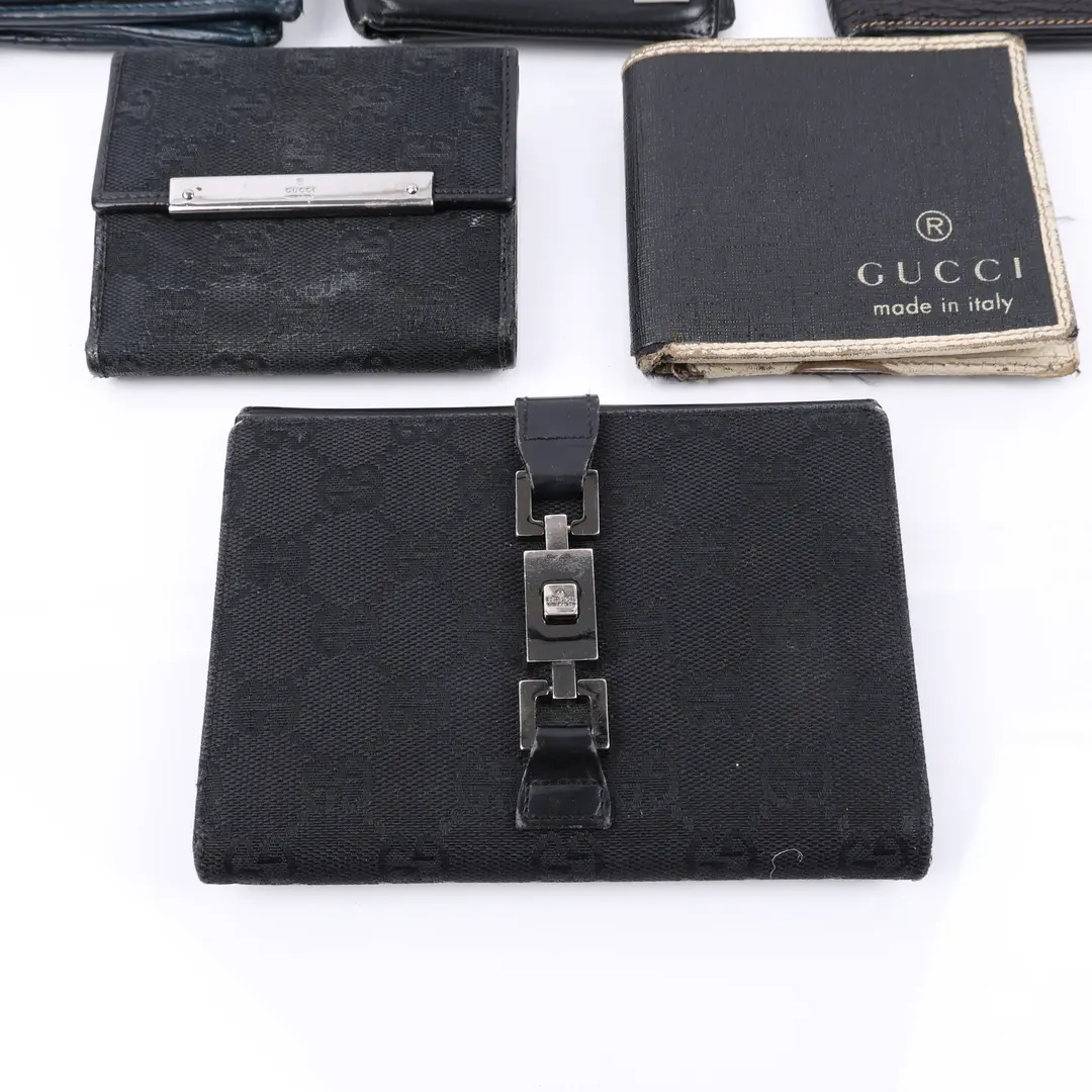 Gucci Vintage GG Canvas and Leather Wallets Set of 10