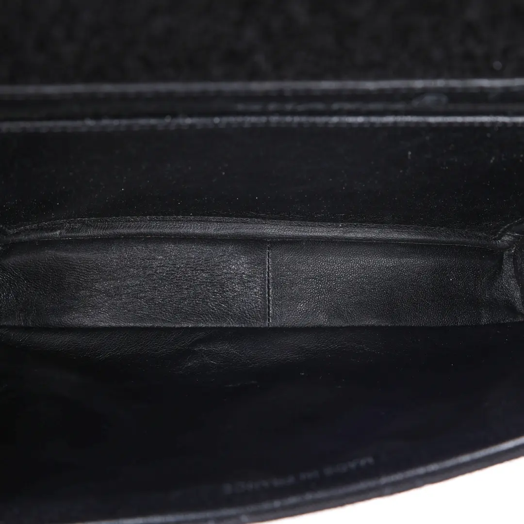 Chanel Vintage Quilted Flap Black Jersey Shoulder Bag