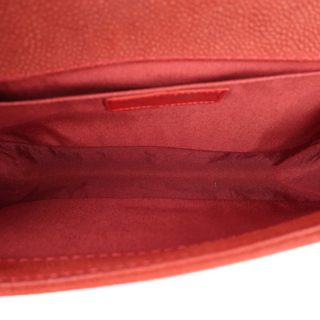 Chanel Boy Bag Red Caviar Medium Shoulder Bag