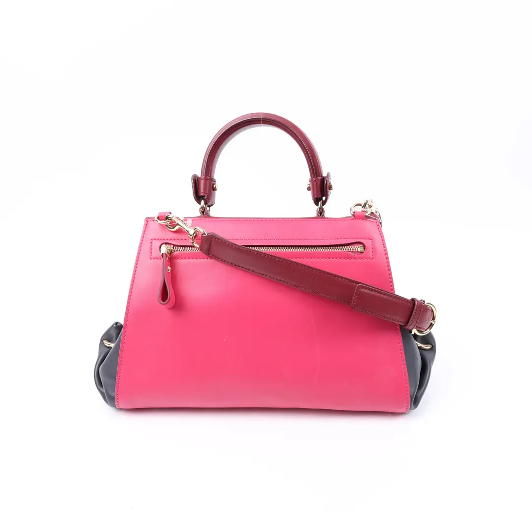 Salvatore Ferragamo Gancini Pink Red Leather Shoulder Bag